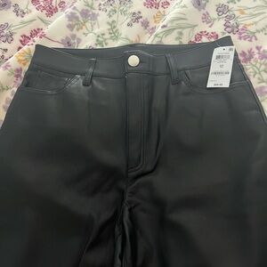 Black Faux Leather Pants